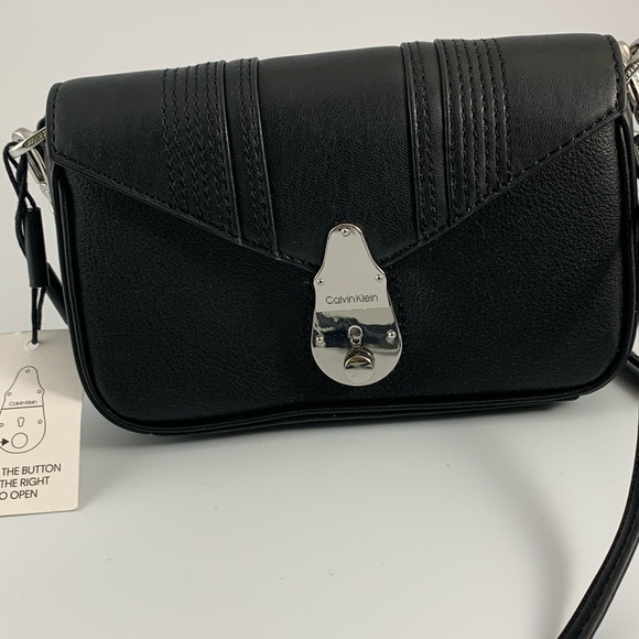 Calvin Klein Bags Calvin Klein Lock Leather Shoulder Poshmark